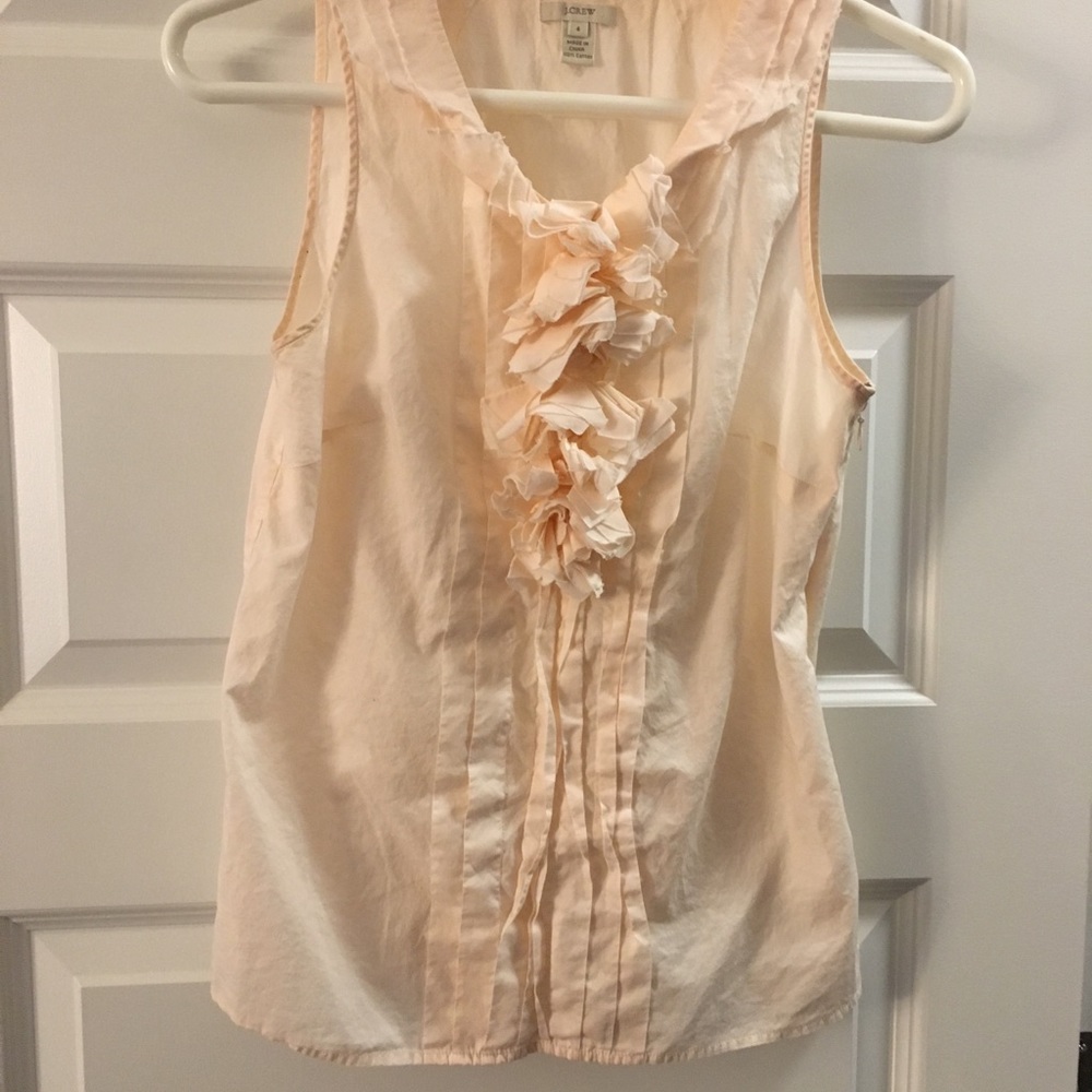 Peach blush ruffle J Crew Tank